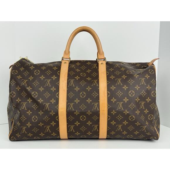 Louis Vuitton Keepall 50 Monogram Canvas Duffle Bag Brown - Picture 2 of 16